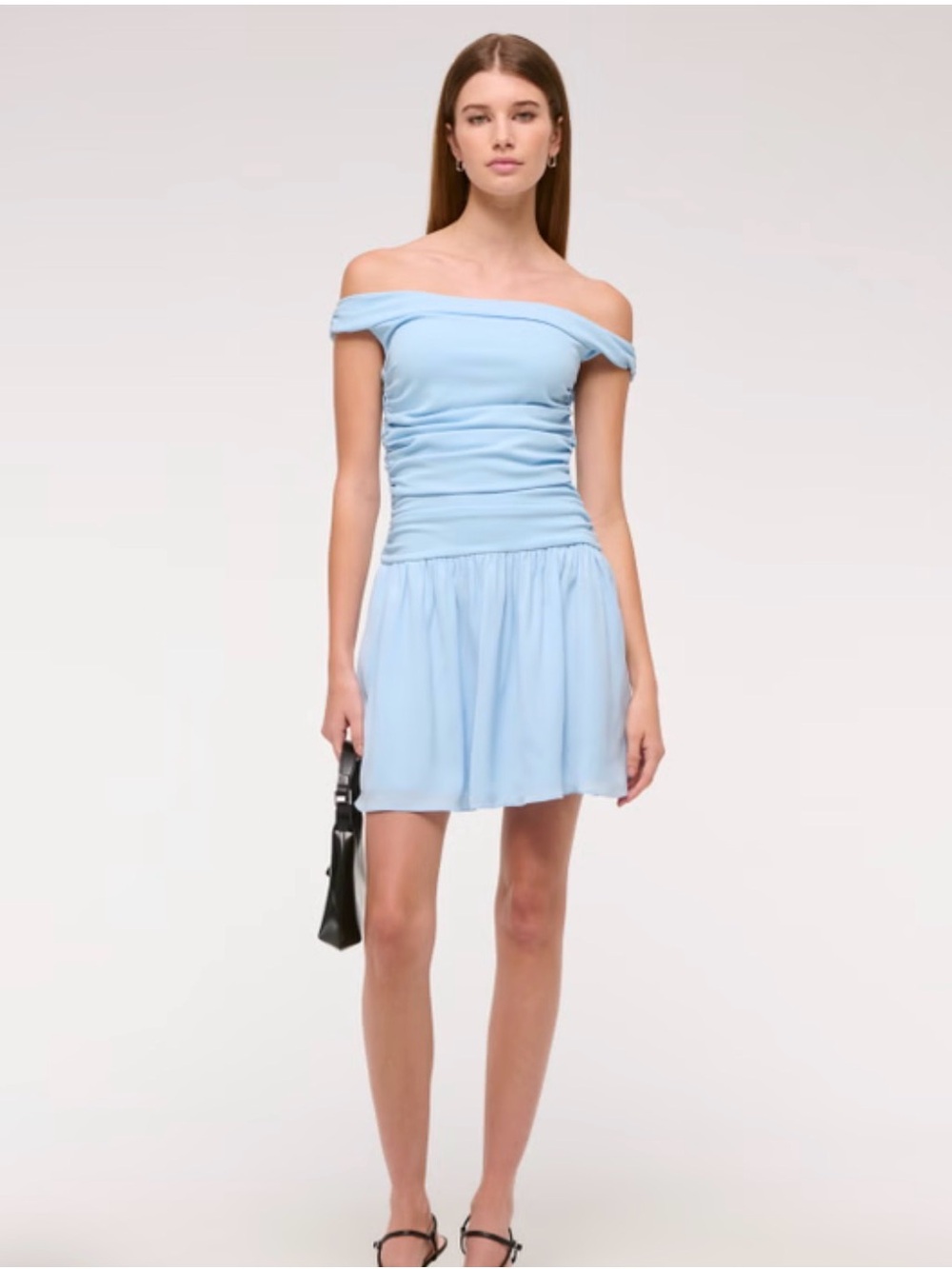 Abercrombie Light Blue Ruched Mini Dress
